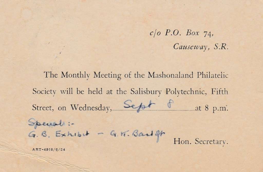 RHODESIA  SOUTERN   CARD  SEE SCAN  POSTAL HISTORY