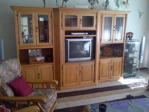 3 Piece, Solid Oak, Hand-Crafted Quality Wall-Unit (Room Divider)  *Immaculate Condition*