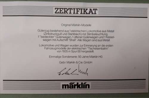 Marklin HO 50 year commemorative Goods Train set with E-Loc