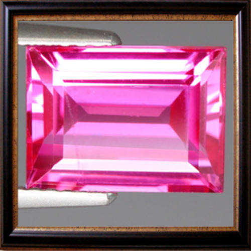 Natural Topaz 4.79ct Pink Baguette Facet, Impressive Gemstone
