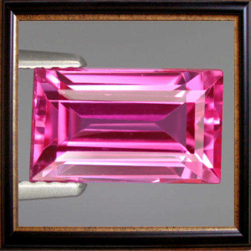 Natural Topaz 4.50ct Pink Baguette Facet, Impressive Gemstone