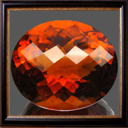 Large Citrine 112.16ct Golden Orange Oval Facet, Gemstone