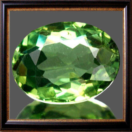 Natural Apatite 0.77ct Green Oval Facet, Gemstone