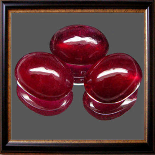 Natural Rubies 1.26ctw 3pc Red Oval Cabochon, Gemstones