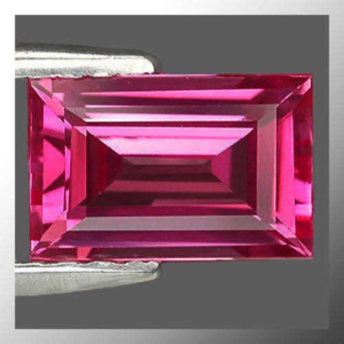 Natural Topaz 4.60ct Dark Pink Baguette Facet, Gemstone