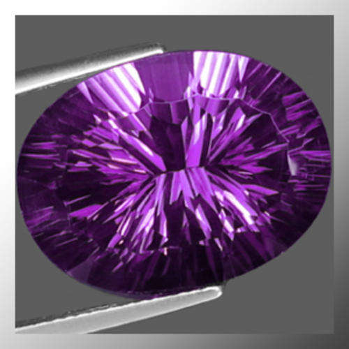 Natural Amethyst 19.80ct Purple Oval Concave Facet, Gemstone