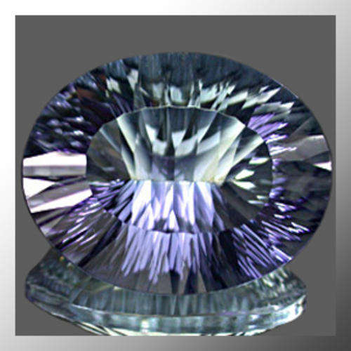 Natural Mystic Quartz 18.40ct Blue Oval Concave Facet, Gemstone