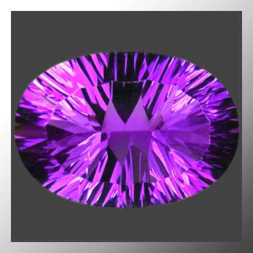 Natural Amethyst 10.54ct Purple Oval Concave Facet, Gem