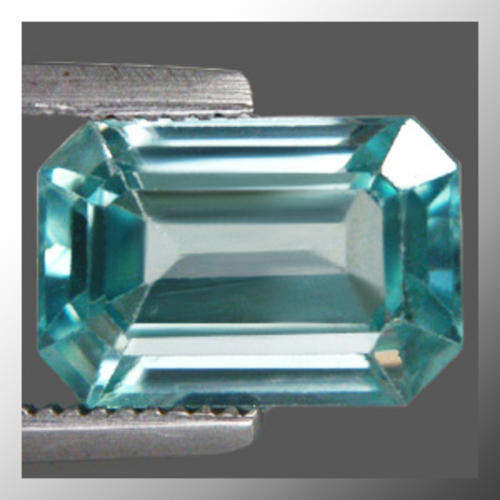 Natural Zircon 1.44ct Bluish Green Octagon Facet, Gemstone