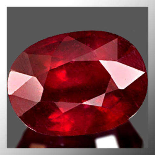 Natural Ruby 1.19ct Blood Red Oval Facet, Gemstone