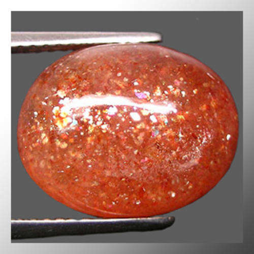 Natural Sunstone 8.28ct Orangy Peach Oval Cabochon, Gemstone