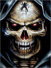 Glow in the Dark Skull & Spider/Punk T-Shirt - Size XL