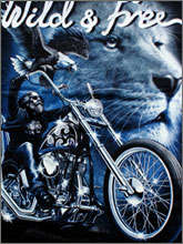 Wild & Free Biker T-Shirt - Size Large