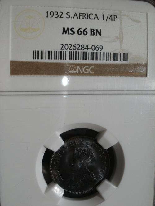 1932 Farthing MS66BN 2nd Finest Known - Only 2 Better !!!!!!!!!!!!