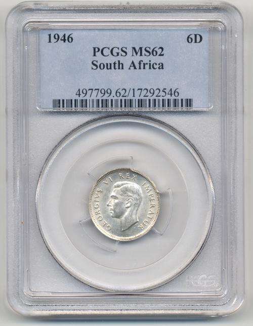 1946 6p MS62 PCGS - Catalogue value of R1000 in UNC !!!