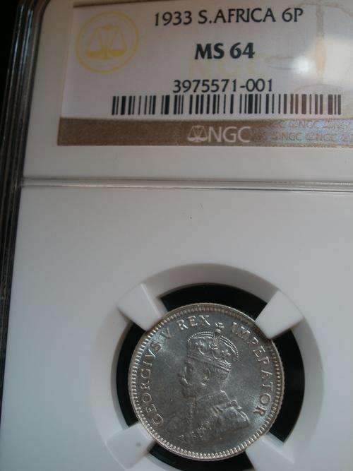 1933 6p MS64 NGC - Brilliant condition - Only 5 better !!!!!!