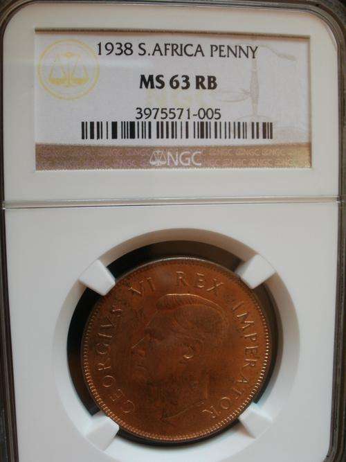 1938 Penny MS63RB NGC - Very difficult coin to find in this grade - especially Red Brown colour !!!!