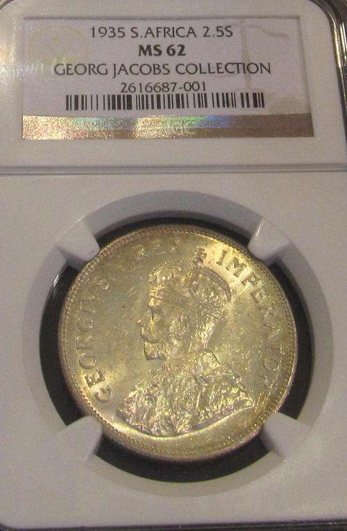 1935 Half Crown MS62 - Only 5 better - Cat val R20 000 - Impossible coin to aquire !!!!