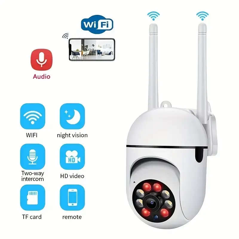 1080P HD Wireless Security Camera AI Human Tracking, Motion Detection, 2-Way Audio, Remote Control,