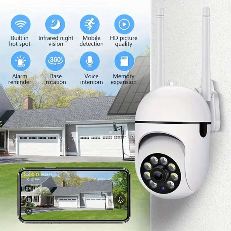 1080P HD Wireless Security Camera AI Human Tracking, Motion Detection, 2-Way Audio, Remote Control,