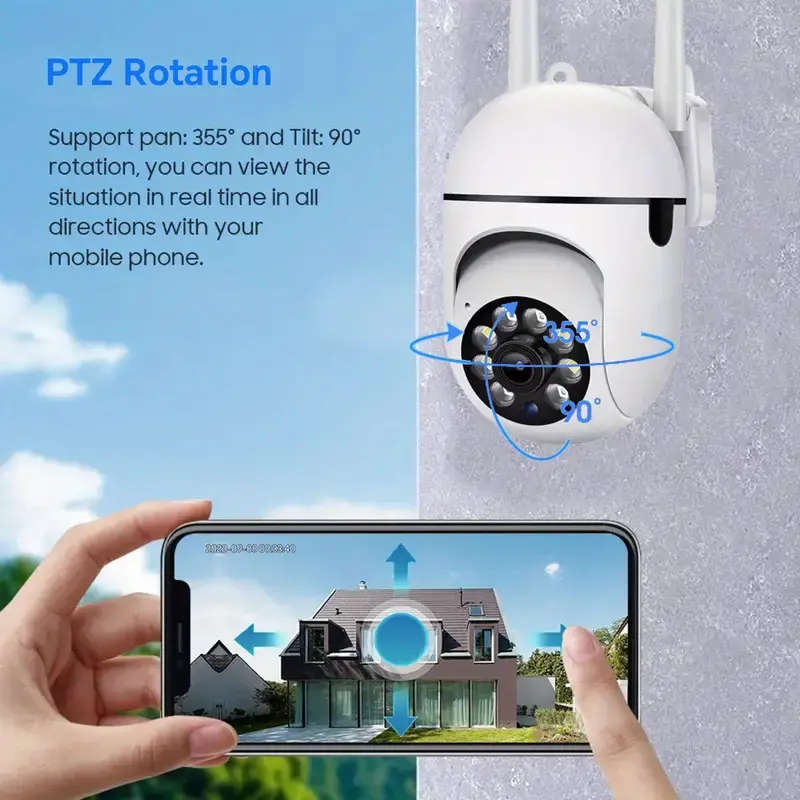 1080P HD Wireless Security Camera AI Human Tracking, Motion Detection, 2-Way Audio, Remote Control,
