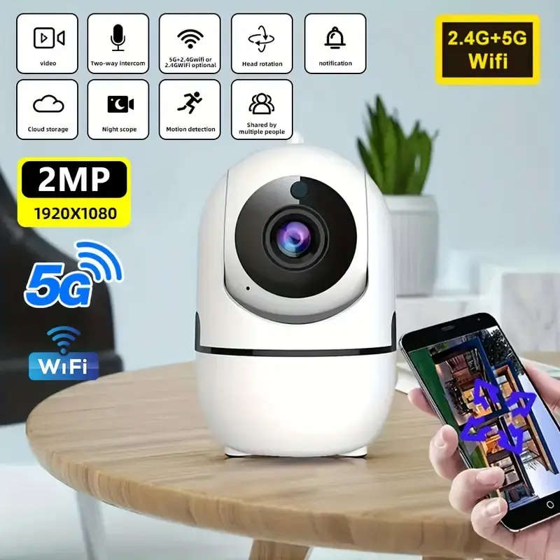 Wireless Security Camera, 2MP HD 1080P IP PTZ Camera,