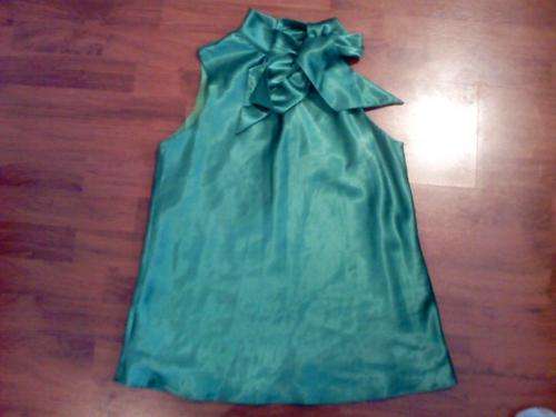 Green silk top size 34