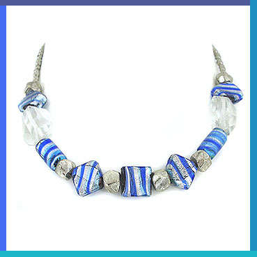 METALLIC SILVER AND BLUE BEAUTY