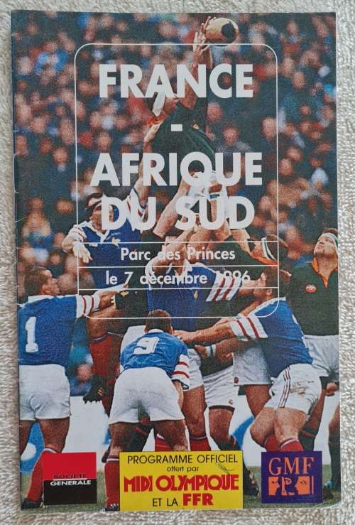 France vs South Africa Rugby Match Programme