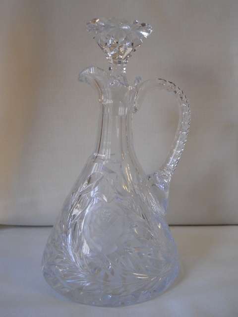 Rose Cut  Crystal  Claret  Jug