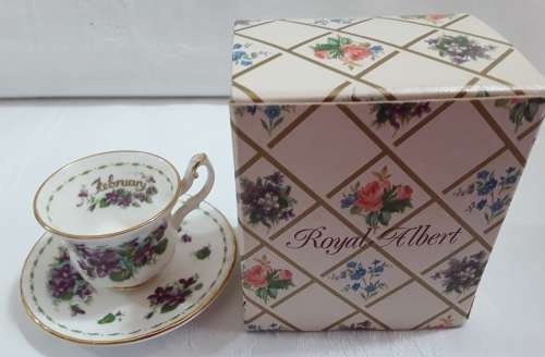 Royal Albert  -  February  -  Miniature  Cup & Saucer