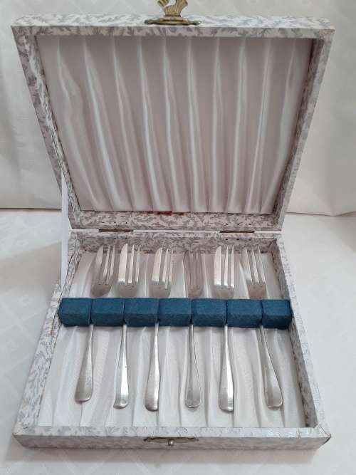 Birmingham  1920  -  Cased  -  Cake  Forks