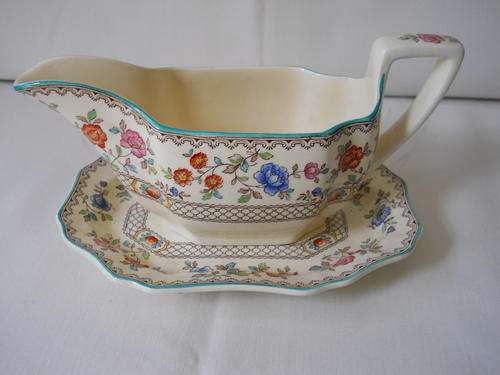 Spodes 'Royal Jasmine'  Gravy Boat & Tray
