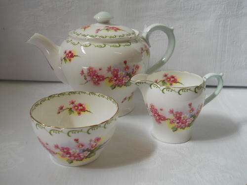 Shelley Tea-4-Two  Teapot + Milk + Sugar