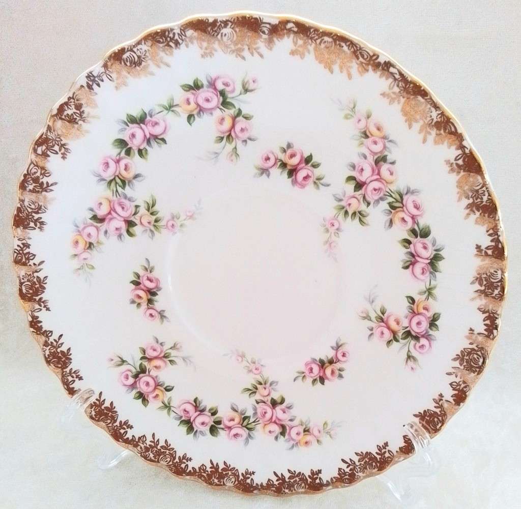 Royal  Albert  -  Dimity  Rose  -  Soup  Coupe  Saucer