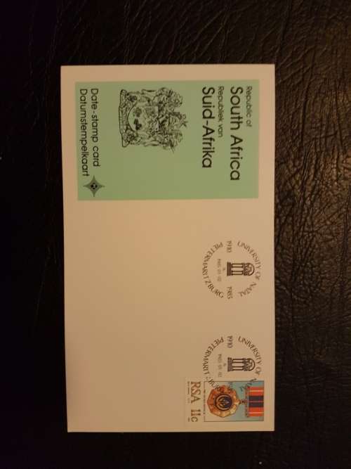 South African Date-Stamp Card - Pietermaritzburg