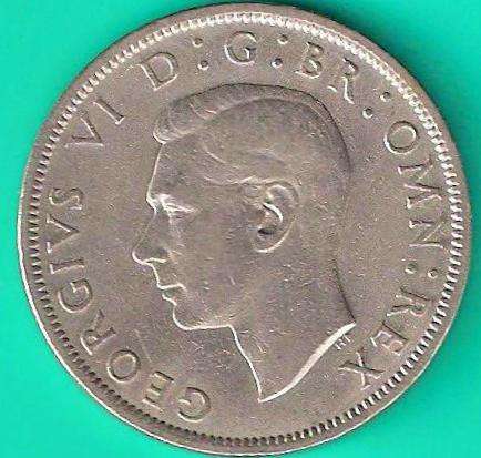 1948 Great Britain 1/2 Crown KM# 866