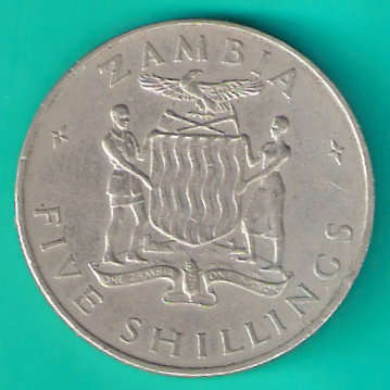 Zambia Five shillings 1965 - as per scan