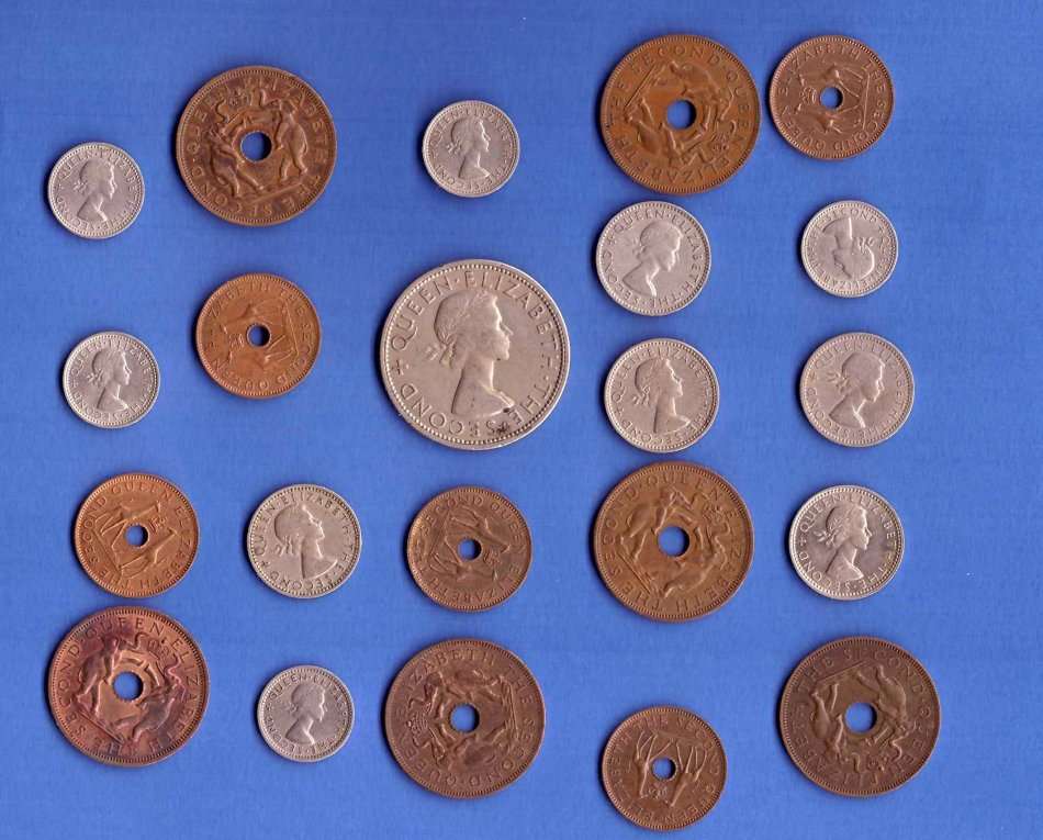 Rhodesia & Nyasaland assorted coins - as per scan