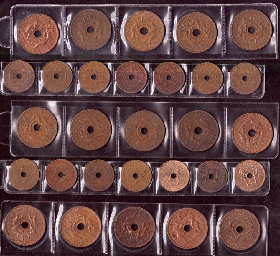 Rhodesia & Nyasaland  lot of Pennies & Half Pennies - as per scan
