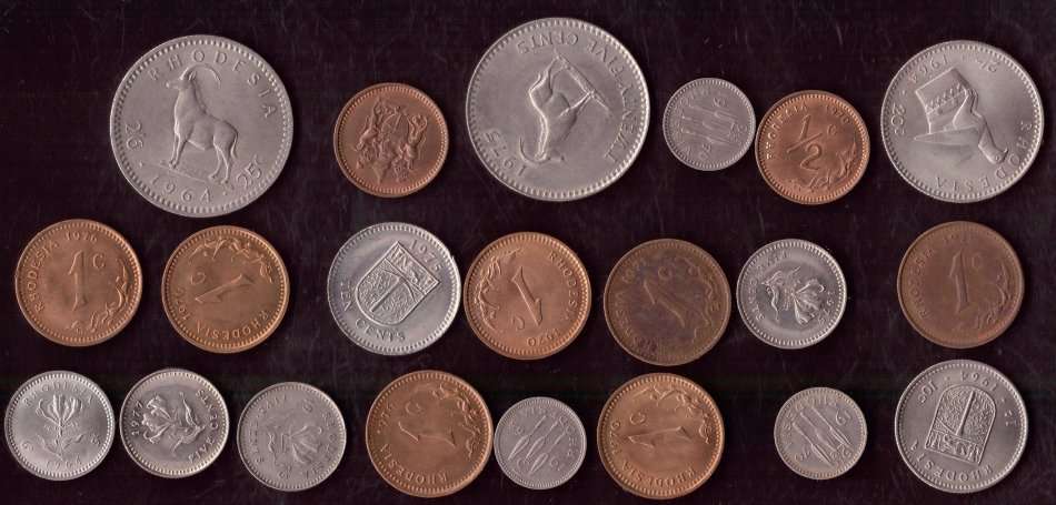 Rhodesia assorted coins - as per scan