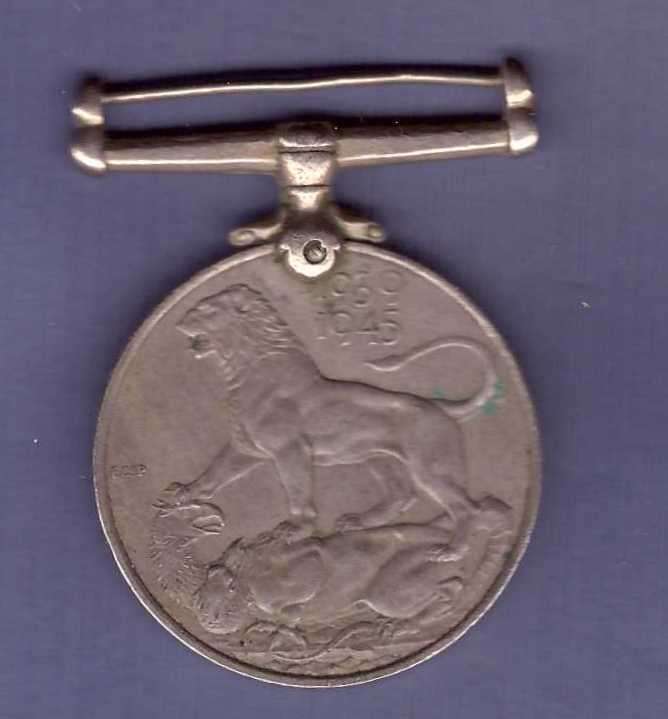 WW2  War Medal 1939 - 1945 awarded to 644190 J.C. VAN WYK