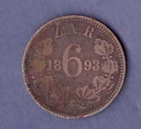 1893 6 Pence Zuid Afrikaansche Republiek - as per scan