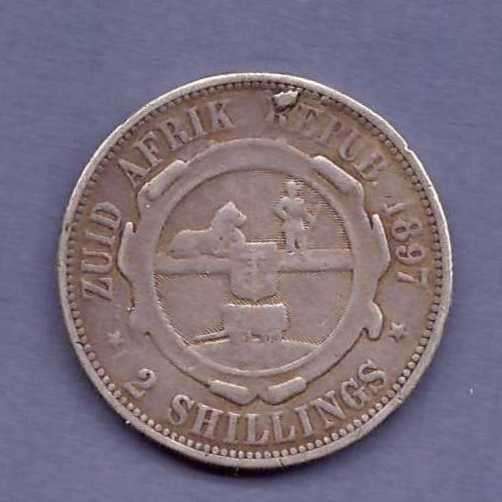 1897 ( EX - MOUNT) 2 Shillings Zuid Afrikaansche Republiek - as per scan