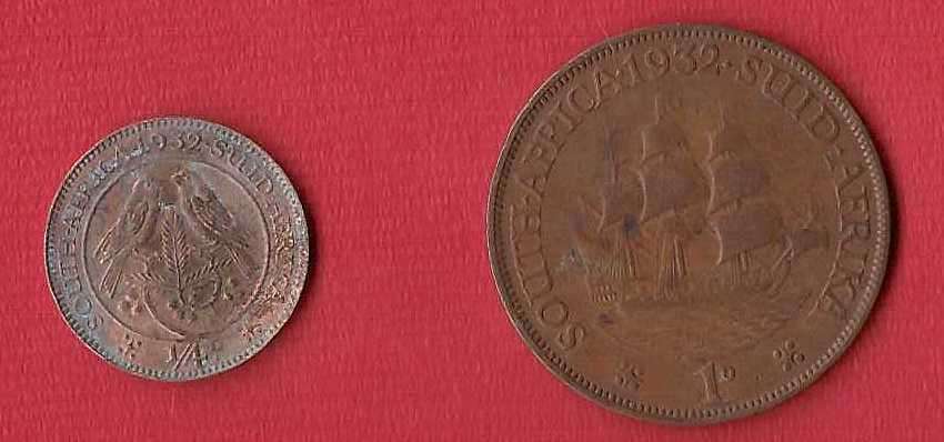 King George Penny & farthing  SOUTH·AFRICA· 1932 ·ZUID·AFRIKA  - as per scan