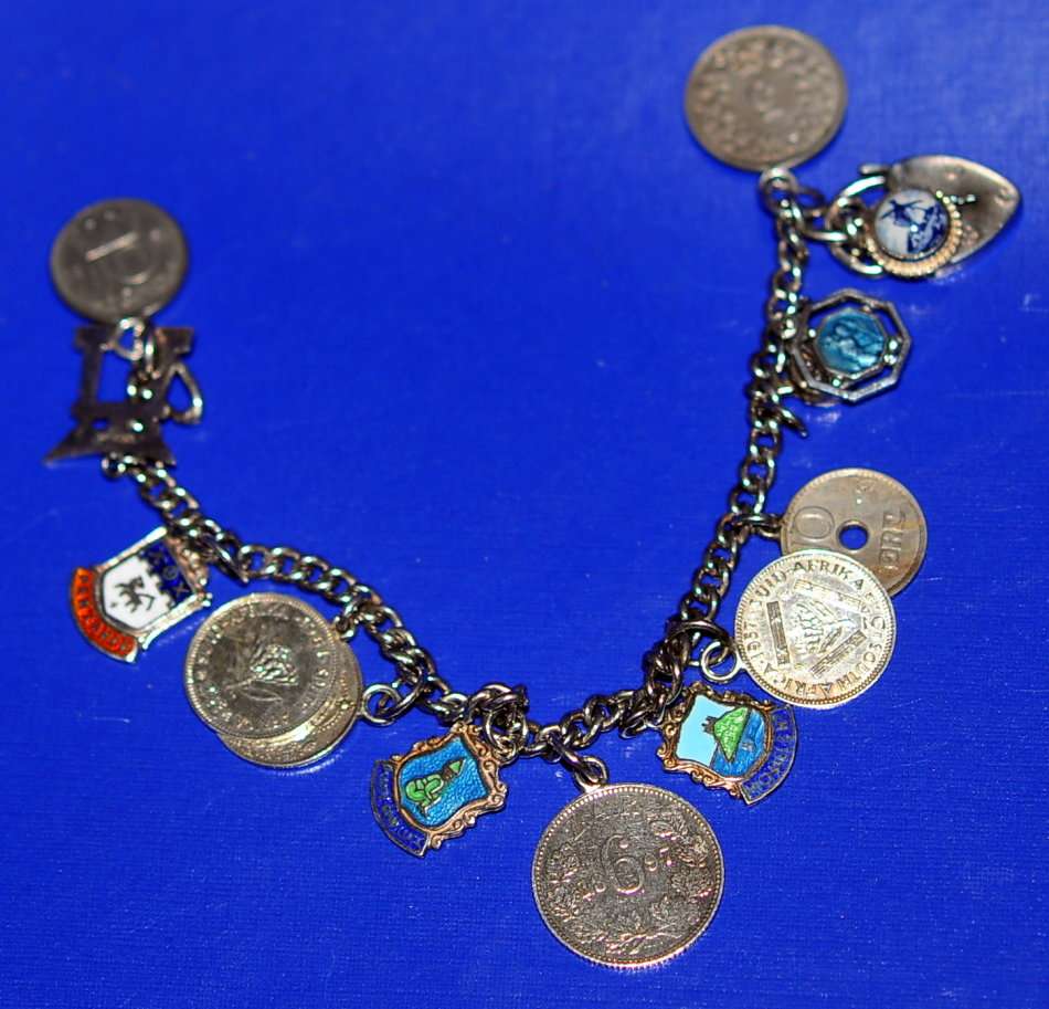 Vintage Coins Decorated Silver Metal Bracelet