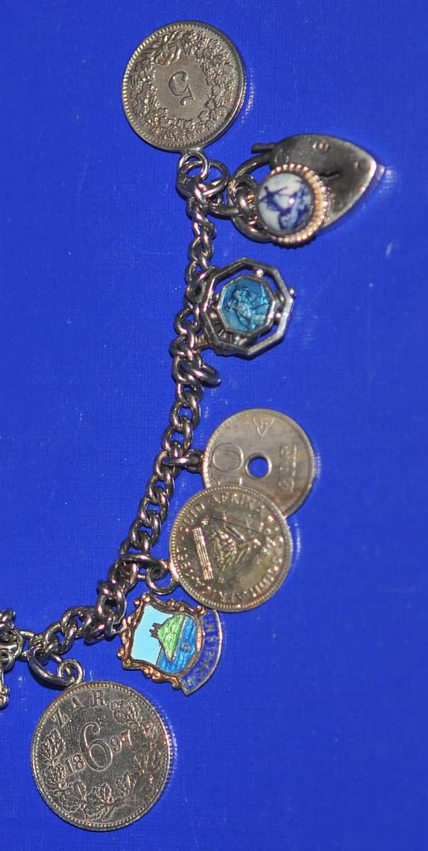 Vintage Coins Decorated Silver Metal Bracelet