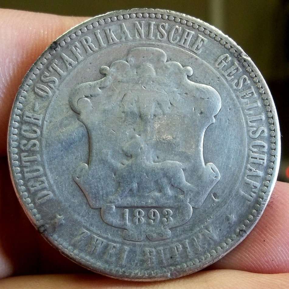 *CRAZY R1 START* German East Africa 2 Rupien 1893 - *RARE* in any condition