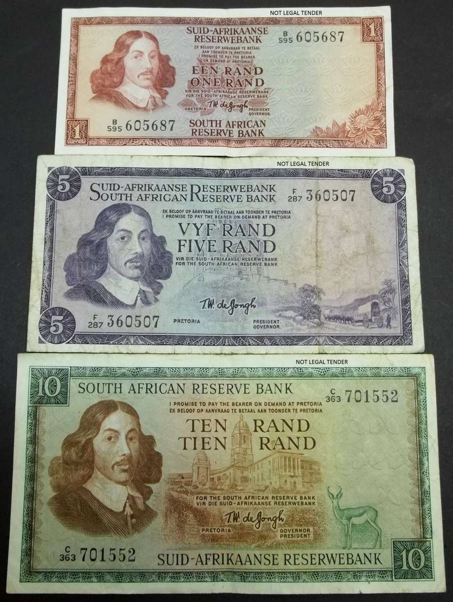 *CRAZY R1 START* SA 1976 set of 1,5,10 Rand notes