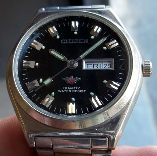 *CRAZY R1 START* CITIZEN Qartz day/date men's watch - Working